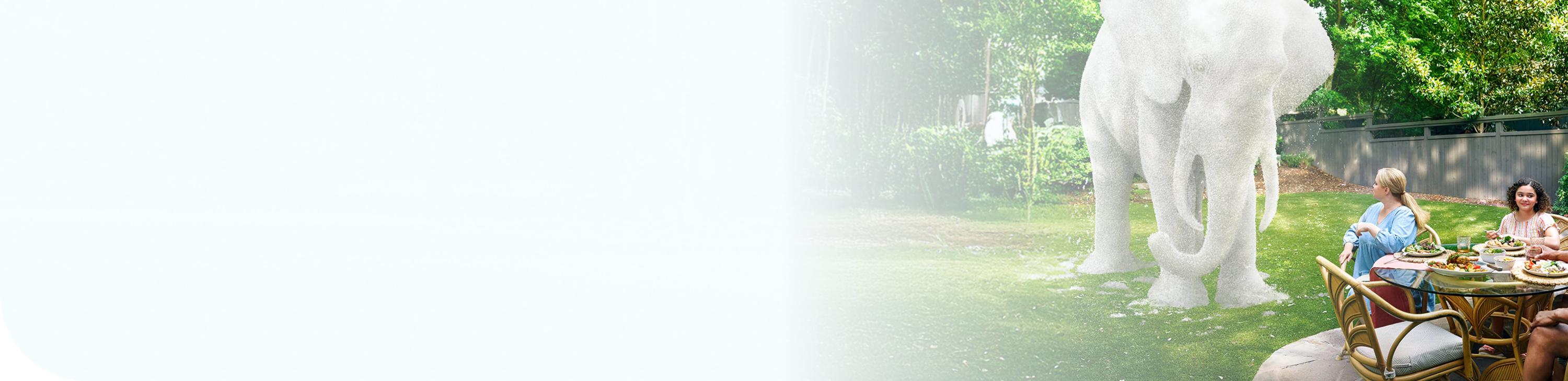 A family having dinner outside; however, should be mindful of the sodium content of their meal.