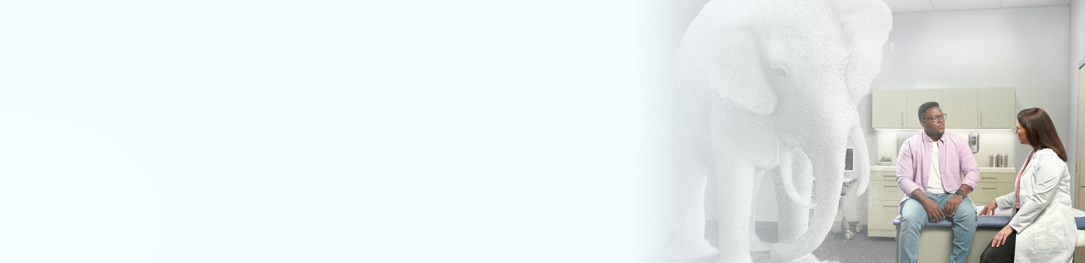 A doctor talking to her potential XYWAV patient.